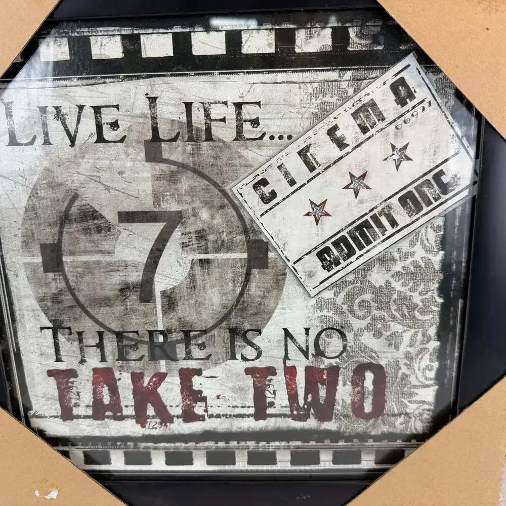 THEATER GAME ROOM PICTURE VERSE INSPIRATIONAL POEM  PRINT 12X12 “Live life…” New